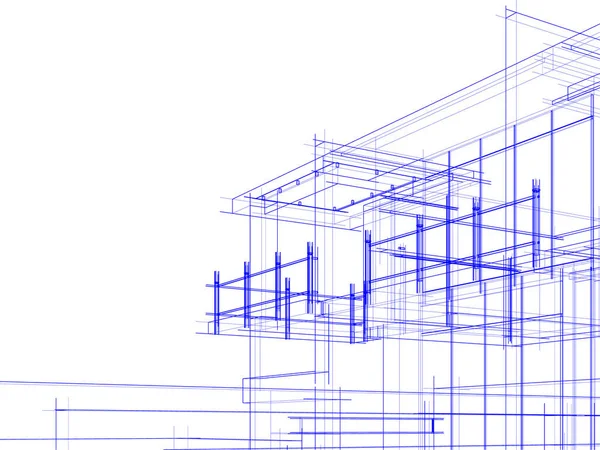 Líneas Abstractas Dibujo Concepto Arte Arquitectónico Formas Geométricas Mínimas — Vector de stock