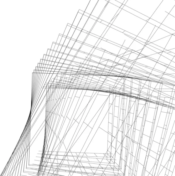 Abstracte Tekenlijnen Architectonisch Kunstconcept Minimale Geometrische Vormen — Stockvector