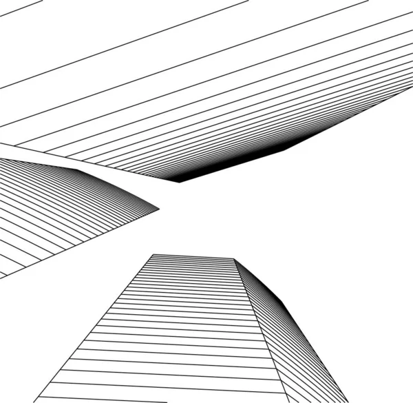 建築芸術の概念における抽象的な線や最小限の幾何学的形状 — ストックベクタ