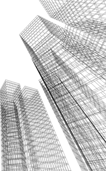 Lignes Dessin Abstraites Dans Concept Art Architectural Formes Géométriques Minimales — Image vectorielle