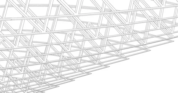 Abstrakcyjne Linie Rysunku Koncepcji Sztuki Architektonicznej Minimalne Kształty Geometryczne — Wektor stockowy