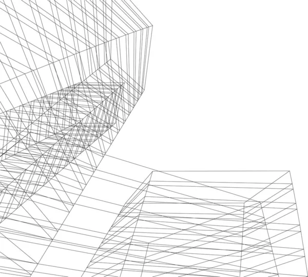 Lignes Dessin Abstraites Dans Concept Art Architectural Formes Géométriques Minimales — Image vectorielle