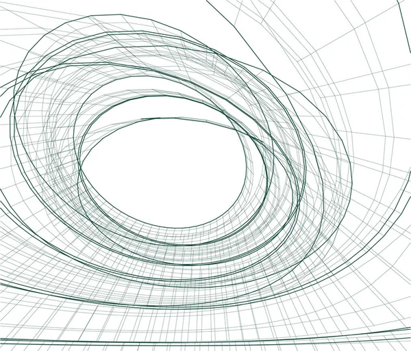 Líneas Abstractas Dibujo Concepto Arte Arquitectónico Formas Geométricas Mínimas — Vector de stock