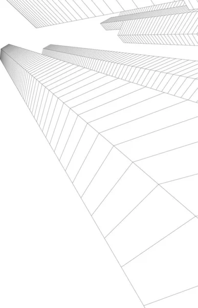 Lignes Dessin Abstraites Dans Concept Art Architectural Formes Géométriques Minimales — Image vectorielle