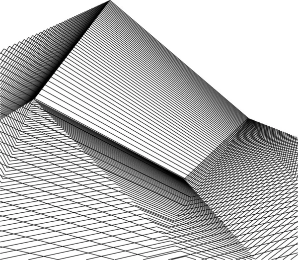 Linhas Abstratas Desenho Conceito Arte Arquitetônica Formas Geométricas Mínimas — Vetor de Stock