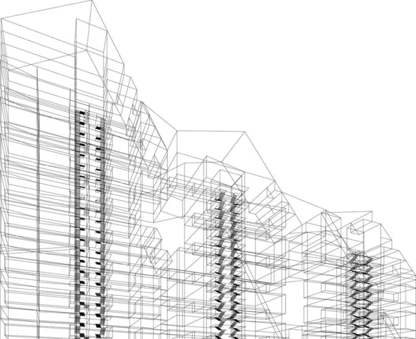 Minimal Geometrik Şekiller Mimari Çizgiler — Stok Vektör