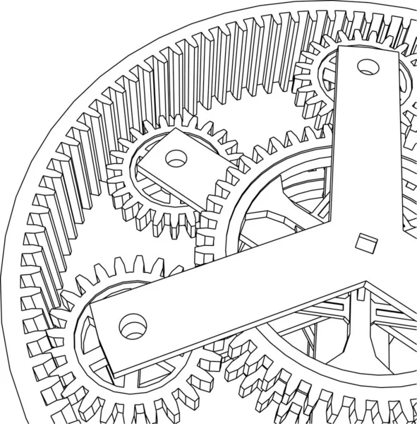 Líneas Abstractas Dibujo Concepto Arte Arquitectónico Formas Geométricas Mínimas — Vector de stock