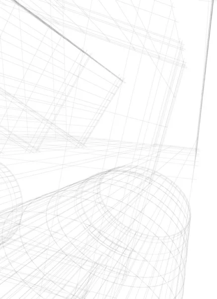 Lignes Dessin Abstraites Dans Concept Art Architectural Formes Géométriques Minimales — Image vectorielle