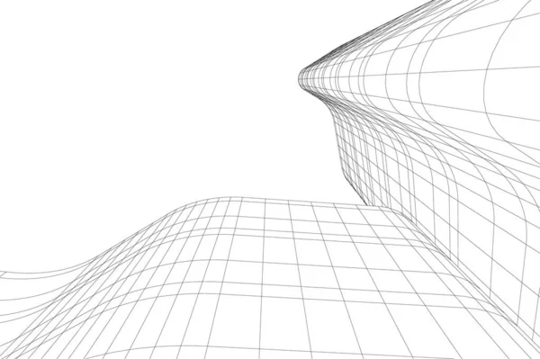 Abstrakte Zeichnungslinien Architektonischen Kunstkonzept Minimale Geometrische Formen — Stockvektor