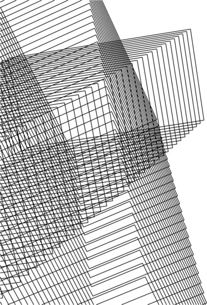 最小限の幾何学的形状建築線 — ストックベクタ