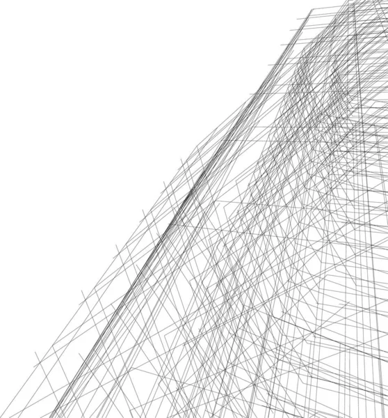 Lignes Dessin Abstraites Dans Concept Art Architectural Formes Géométriques Minimales — Image vectorielle