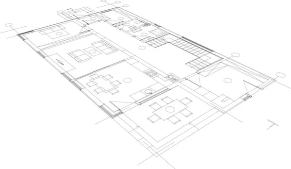 Abstrakcyjne Linie Rysunku Koncepcji Sztuki Architektonicznej Minimalne Kształty Geometryczne — Wektor stockowy