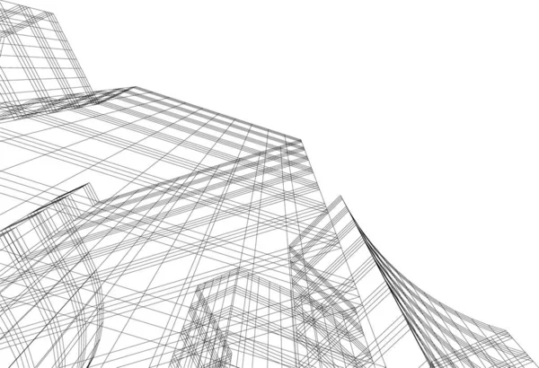 Linhas Abstratas Desenho Conceito Arte Arquitetônica Formas Geométricas Mínimas —  Vetores de Stock