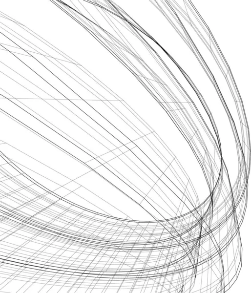 Mimari Sanat Konseptinde Soyut Çizgiler Minimum Geometrik Şekiller — Stok Vektör