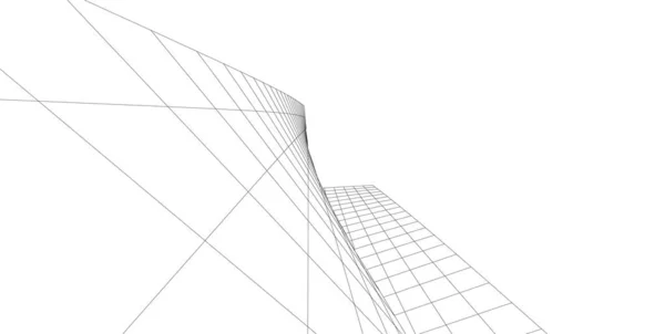 Linhas Abstratas Desenho Conceito Arte Arquitetônica Formas Geométricas Mínimas —  Vetores de Stock