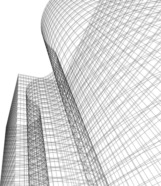 Líneas Abstractas Dibujo Concepto Arte Arquitectónico Formas Geométricas Mínimas — Vector de stock