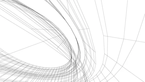 Abstrakte Zeichnungslinien Architektonischen Kunstkonzept Minimale Geometrische Formen — Stockvektor