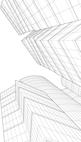 Lignes Dessin Abstraites Dans Concept Art Architectural Formes Géométriques Minimales — Image vectorielle