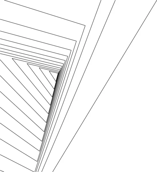 Linhas Abstratas Desenho Conceito Arte Arquitetônica Formas Geométricas Mínimas —  Vetores de Stock