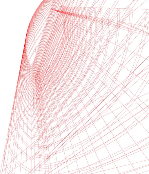 Elvont Rajzvonalak Építészeti Képzőművészetben Minimális Geometriai Formák — Stock Vector