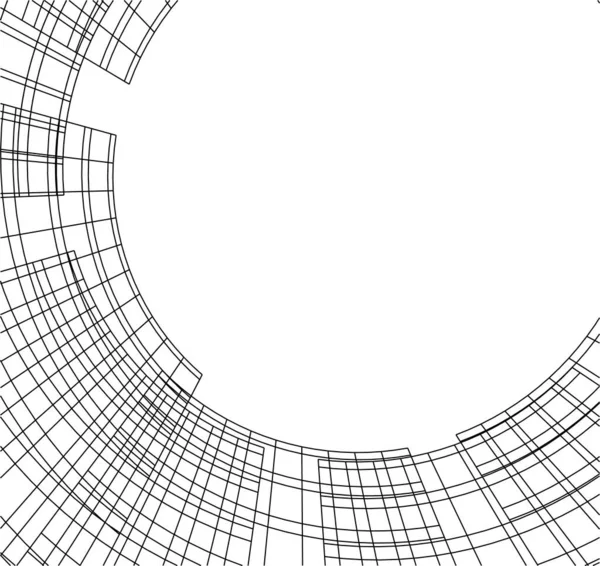 Líneas Abstractas Dibujo Concepto Arte Arquitectónico Formas Geométricas Mínimas — Archivo Imágenes Vectoriales