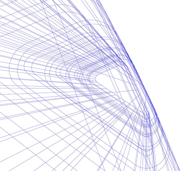 Linhas Abstratas Desenho Conceito Arte Arquitetônica Formas Geométricas Mínimas — Vetor de Stock