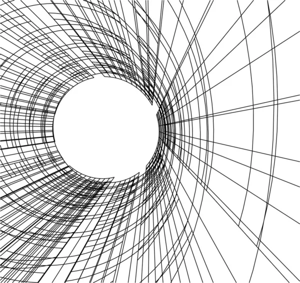 Líneas Abstractas Dibujo Concepto Arte Arquitectónico Formas Geométricas Mínimas — Archivo Imágenes Vectoriales