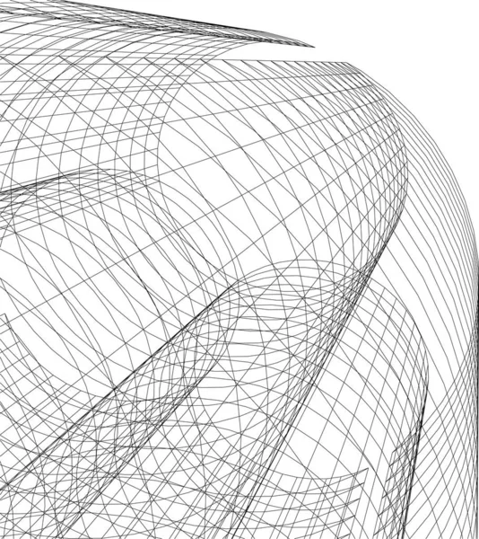 Linhas Abstratas Desenho Conceito Arte Arquitetônica Formas Geométricas Mínimas — Vetor de Stock