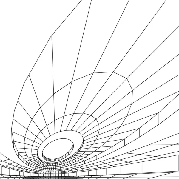 Abstrakte Zeichnungslinien Architektonischen Kunstkonzept Minimale Geometrische Formen — Stockvektor