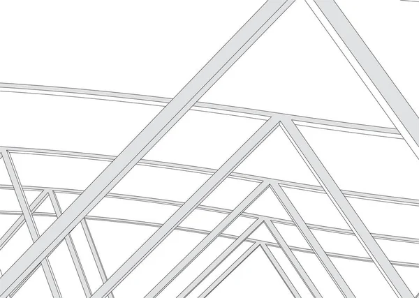 Lignes Dessin Abstraites Dans Concept Art Architectural Formes Géométriques Minimales — Image vectorielle