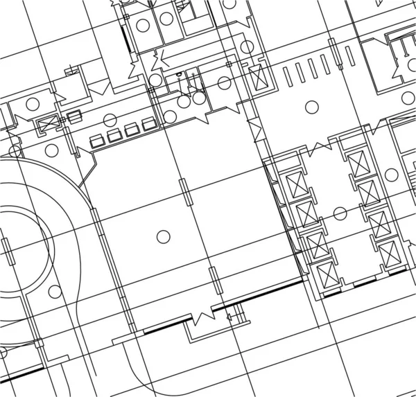 Abstrakte Zeichnungslinien Architektonischen Kunstkonzept Minimale Geometrische Formen — Stockvektor