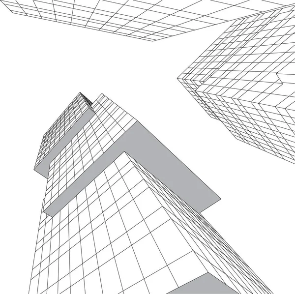 Linhas Abstratas Desenho Conceito Arte Arquitetônica Formas Geométricas Mínimas —  Vetores de Stock