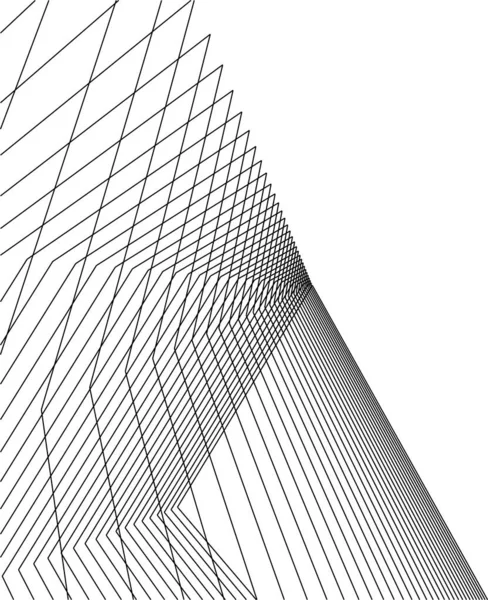 Lignes Dessin Abstraites Dans Concept Art Architectural Formes Géométriques Minimales — Image vectorielle