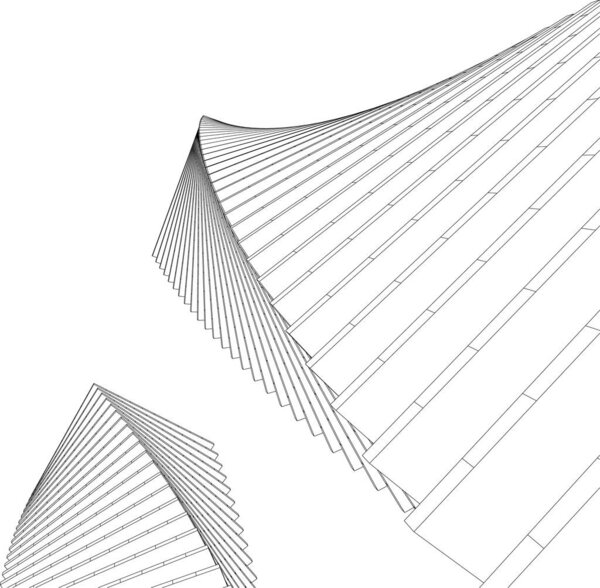 Abstract drawing lines in architectural art concept, minimal geometrical shapes.