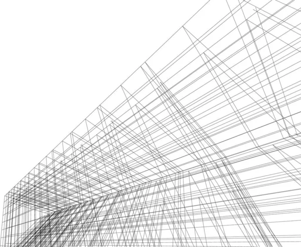 Lignes Dessin Abstraites Dans Concept Art Architectural Formes Géométriques Minimales — Image vectorielle