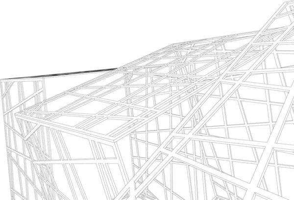 Líneas Abstractas Dibujo Concepto Arte Arquitectónico Formas Geométricas Mínimas — Archivo Imágenes Vectoriales