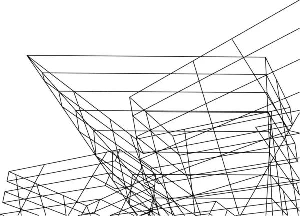 Minimale Geometrische Vormen Architectonische Lijnen — Stockvector