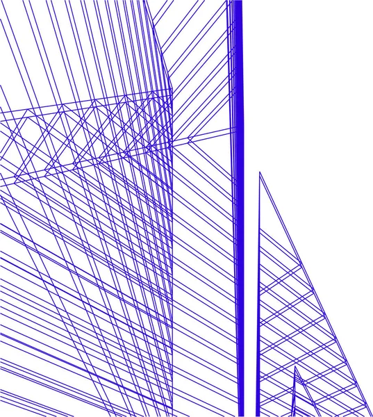 Lignes Dessin Abstraites Dans Concept Art Architectural Formes Géométriques Minimales — Image vectorielle