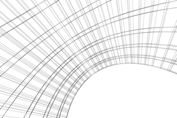 Abstracte Tekenlijnen Architectonisch Kunstconcept Minimale Geometrische Vormen — Stockvector