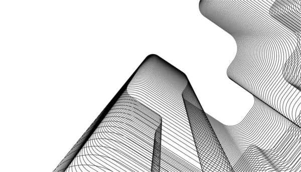 Linhas Abstratas Desenho Conceito Arte Arquitetônica Formas Geométricas Mínimas —  Vetores de Stock