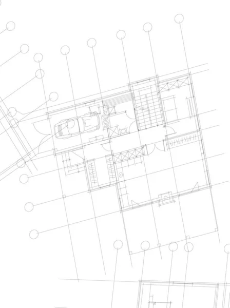 Linee Disegno Astratte Nel Concetto Arte Architettonica Forme Geometriche Minime — Vettoriale Stock