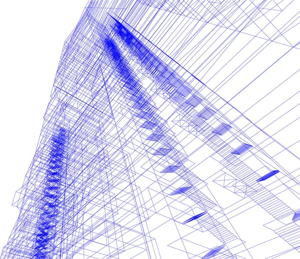 Abstrakte Zeichnungslinien Architektonischen Kunstkonzept Minimale Geometrische Formen — Stockvektor