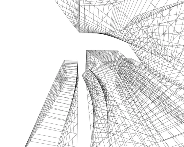 Lignes Dessin Abstraites Dans Concept Art Architectural Formes Géométriques Minimales — Image vectorielle