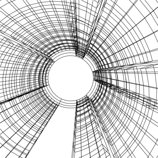 建築芸術の概念における抽象的な線や最小限の幾何学的形状 — ストックベクタ