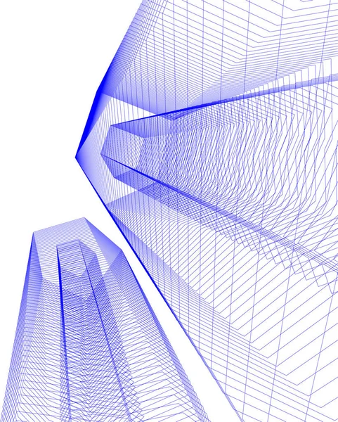 Abstraktní Kreslicí Čáry Architektonickém Pojetí Minimální Geometrické Tvary — Stockový vektor