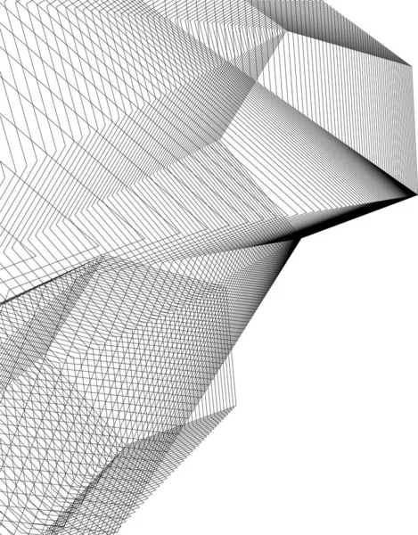 Lignes Dessin Abstraites Dans Concept Art Architectural Formes Géométriques Minimales — Image vectorielle