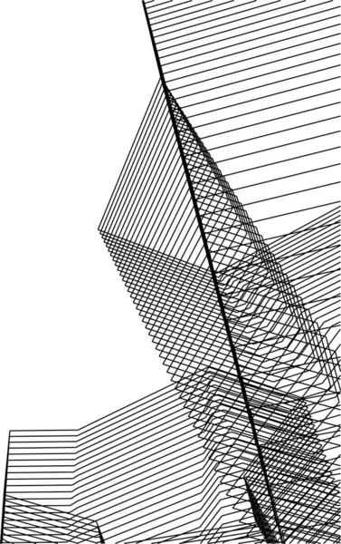 Lignes Dessin Abstraites Dans Concept Art Architectural Formes Géométriques Minimales — Image vectorielle