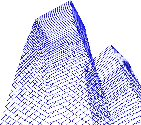 Minimální Geometrické Tvary Architektonické Linie — Stockový vektor