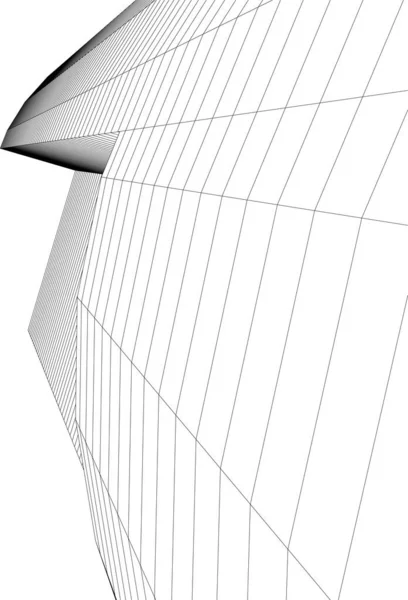 Abstracte Tekenlijnen Architectonisch Kunstconcept Minimale Geometrische Vormen — Stockvector