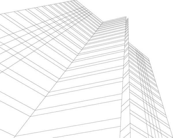 Lignes Dessin Abstraites Dans Concept Art Architectural Formes Géométriques Minimales — Image vectorielle